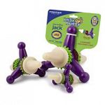 Treat dispensing, interactive dog toy Helps redirect potentially destructive chewing behavior intopositive playtime Featuring durable nylon and rubber construction You can customize difficulty level 4 gnawhide treats included.