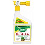 Scotts Liquid Turf Builder with Plus 2 Weed Control requires no assembly, just attach your hose and spray. Liquid Turf Builder has a special formula that kills broadleaf weeds and allows for fast absorption that gives your lawn a quick boost of nitrogen.