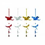 Skillfully crafted to be balanced and made from durable acrylic Set of 12 contains 4 colors: gold, clear, red and turquoise Beautiful hummingbird detail