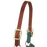 Single layer leather as found on most nylon halters with leather crown. Get two, you know you ll need them. Will fit 1 wide halters with double buckle crown.