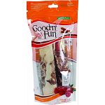3 delicious treats in 1! Contains a combination of the 3 flavors dogs love the most: pork, beef and beef jerky. These all-natural chew treats are made from the finest pork and beef hides, then wrapped with real chicken jerky. A truly delightful, long-last