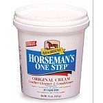 Horseman s One Step is a convenient one step leather cleaning and conditioning cream that contains three cleaning agents to remove dirt, sweat, and salt while helping to restore a natural shine. It penetrates quickly leaving no greasy residue.