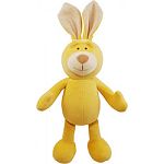 Organic cotton bunny plush dog toy with squeaker Provides a healthy alternative for your loving companions and promotes safe and fun play! Certified non - toxic Natural cotton fabric - low eco impact dye process Environmentally friendly Filled with recycl