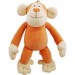 Organic cotton plush monkeu dog toy with squeaker Provides a healthy alternative for your loving companions and promotes safe and fun play! Certified non - toxic Natural cotton fabric - low eco impact dye process Environmentally friendly Filled with recyc