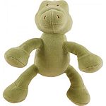 Organic cotton alligator plush dog toy with squeaker Provides a healthy alternative for your loving companions and promotes safe and fun play! Certified non - toxic Natural cotton fabric - low eco impact dye process Environmentally friendly Filled with re
