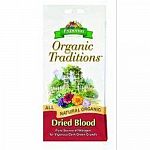 Great for sick and dying plants, Organic Traditions Dried Blood is made from a meat by-product and approved for organic gardening. After usage, plants are healthier, greener and more lush. Contains organic nitrogen. Size is 18 pounds.