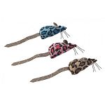 Great for catching your cat's interest, these colorful spotted mice are very entertaining. Filled with catnip and made of soft material, these mice are perfect for pouncing on and carrying around in the mouse. Sold in a two pack.