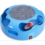 Fun for your cat and sure to entertain your cat for hours, this electronic cat toy by Ethical has a little scratching pad on top with a little mouse that runs around inside the circle. Ideal for solo play. Sprinkle some catnip on top for even more fun!