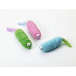 Adorable little wormish cat toy that's fun to flop around and play with. Assorted pastel colors. A cat's best friend!