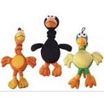 Cute and cuddly, these chirpies are fun for any dog to play with. Neck on chirpies is stretchy for fun playing tug. Available in an assortment of three birds. Chipies sing two different songs to get your dog's attention.
