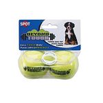Made of a tough rubber, this classic tennis ball is great for playing fetch with your dog. Throw them around for hours or let your dog have some chewing fun, these balls are made to last. Sold in a pack of two.