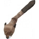 Tough ballistic nylon material will stand up to aggressive play. Satisfies your dog s hunting instinct as it simulates prey. Squeaker in the head and tail.