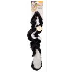 Stuffing free dog toy with stretchy, bungee body. Satisfies your dog s natural hunting instinct. Realistic, stuffing free design provides a flip flopping action that dog s love. Stretches up to 36 inches long! Contains 2 squeakers.