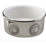 Your dog will love the sparkling titanium paw print bowl and it will look classy in your home. Titanium is the hardest metal available - so these are great for tough dogs. Paw print design.