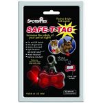 SpotBrites Safe-T-Tag Pet Collar ID Tag - Bone increases the safety of your pet at night. This ID tag flashes bright LED Lights. Features an on/off swith and ultra bright LED's.