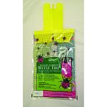 This trap catches the japanese beetle, and also the oriental beetle. All-in-one trap with no accessories to buy. Yellow panels and the bag are welded together to ensure the bag stays attatched. Double-layer nylon bag is highly durable. Catch capacity is f