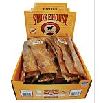 A supplemental treat for dogs. They are 100 percent natural, a great crunchy treat that will help keep your dogs teeth clean. Smokehouse treats for dogs are natural hand cuts that preserve the flavors of the finest quality beef, pork or lamb.