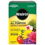All purpose water soluble plant food. 20-20-20 Instantly feeds: flowers, vegetables, trees, shrubs, and housplants. Doulbe feeding action- feeds through both roots and leaves. Safe for your plants- guaranteed not to burn when used as directed. Starts to w