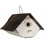 Beautifully weathered round wren house Functional and decorative Made in the usa by skilled craftsman