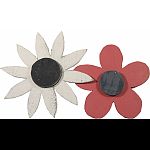 Small wooden daisy in assorted colors of yellow, white, and red Made in the usa with care by skilled craftsman