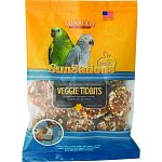 Natural treat with peas, carrots, sweet potatoes and apples that satisfies your parrot s desire to chew Promotes interaction with your bird May hand feed as a treat or hide inside the brain teaser foraging toy Made in the usa