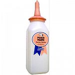 Traditional style bottle. 2 quart capacity. Features the peach teat brand nipple sealed in the cap.