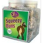 Made with all natural ingredients and no artificial flavors or colors, Uncle Jimmy s Squeezy Buns for horses are a delicious and nutritious treat for your horse. Just place this treat on the ground or in your barn coat to fed to your horse. 11 oz. or 3 lb