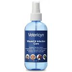 Safe and gentle for cleaning wounds on a variety of pets including horses, dogs, cats, and birds, this pump is convenient to use and kills a variety of bacteria to prevent infections in wounds, ulcers, and minor cuts. Size is 8 oz.