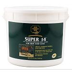 Contains protein, methionine, vegetable fat, fiber, ash, selenium, vitamins A, E and B-6 in the guaranteed analysis. Sprinkle Super 14 in the feed and it will put a show coat on your horse or dog in just 30 days.