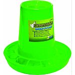 Designed to feed the backyard flock Washable all weather plastic construction Versatile-hangs or sits on the ground Scratch ring prevents food waste 2 piece design is easy to clean