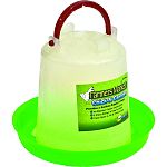 Provides a sanitary supply of water for the backyard flock 2-piece design is a durable, all weather plastic construction also easy to clean Visible water level Twist open to fill and twist closed to seal Diminsion: 7 w x 7 d x 5.75 h