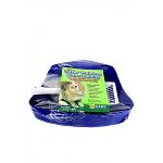 Contains everything needed to get started litter training a pet rabbit. Includes corner litter pan, scoop, odor absorbing litter, locking brackets, sanitary grid and easy litter training steps. Stain and odor resistant materials. Easy to remove and easy t