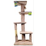 Quality furniture designed to encourage activity. Layer upon layer of living space. Multiple scratch surfaces. 5 levels of perch and scratch fun. Built strong to last long. Premium quality wood. Heavy duty hardware. Stain resistant carpet. Quick toy conne