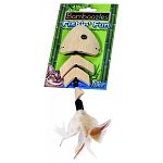 The catch of the day for fishing felines Feather and catnip accents tantalize kitty Perfect outlet for excess energy Made from earth friendly bamboo Flexible body allows for interactive teasing as well as bat-about fun