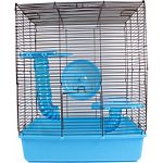 Made with rust resistant wire plus stain and odor resistant plastic Quality 3-level critter home Complete with shelves and climbing tubes Includes toe and tail safe wheel