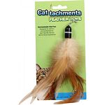 Universal connector allows attachment to cat furniture Natural feathers for feline appeal Encourages healthy activity Easy to use