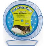 Safe, solid surface running wheel perfect for chinchillas, pet rats, and other small animals Fits into or onto any cage Center hub design provides quiet operation Safe for toes and tails Stands alone or hangs from cage wire