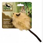 Fun for your cat to hunt and pounce, this silly, furry mouse is sure to induce your cat to play. Mouse makes a realistic noise that sounds like a mouse squeak. Filled with catnip and has long-life batteries for hours of play.