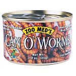 A complete diet for lizards , snakes, amphibians and water turtles.  Can O Worms are retorted (cooked in the can) crickets or mealworms. This unique cooking process locks in the flavor and freshness.