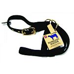 For a yearling cow. 1 inch nylon turn out cow halter.  Yearling 1 turn out halter.