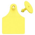 Yellow Livestock Tags in packs of 25. Global female with global small male blank combination gxf.  Some of these have laser-ink numbers ( as indicated in choices) with blank GSM. Three sizes to choose from.