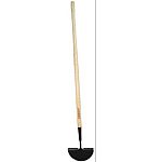 Is used for manicuring lawns along walks, drives and beds. It has a 9 inch x 4 3/4 inch double-edged forged, tempered steel blade with forward turned step. 48 inch hardwood handle.  Raz.