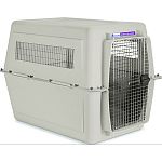 Perfect for housebreaking, the petmate ultra vari kennel is ideal for training and traveling Features include tough durable construction with easy-open squeeze latch and seabelt loop notch at the top Has wire vents on side walls and interior moat to keep