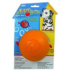 You put the treat in one side of the ball and your pet has to nudge the ball in order for it to come out the other side. Your pup will show his Einstein tendencies while he works to get the beloved treat out of these amazing rubber dog ball toys.