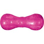 Rubber dog toy that bends or twists for crackle sounds and induces play Designed for light to moderate chewing Perfect for games of fetch