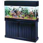 Constructed entirely of solid wood. Each stand and canopy is stained and finished with a waterproofing sealer that will protect them from splashes and water. Fits tank:33l, 40l, 55 gallons. Canopies are available with full length doors that allow easy acc