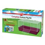 The perfect home for your pet guinea pig. Kit includes: cage, food dish, fiesta max guinea pig food, critter canteen water bottle, and clean & cozy bedding.