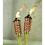 Classic design bamboo torch with refillable canister Fire retardant finish