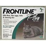 Frontline Plus provides your cat with the most complete spot-on flea and tick protection available. In addition to killing 98-100% of adult fleas on your cat within 24 hours, Frontline Plus contains ingredients that kills flea eggs. 3 month sup
