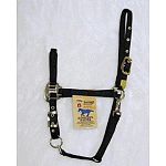 This superb fitting halter is constructed from 3/4 premium nylon, double and triple thick, with brass tips. Fully adjustable at the pole and chin.
